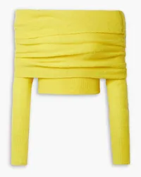 Philosophy Di Lorenzo Serafini Off-the-shoulder ruched knitted sweater - Yellow Yellow