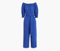 Josepha cropped linen wide-leg jumpsuit - Blue