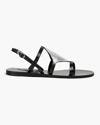 Ancient Greek Sandals Barbara leather and chainmail slingback sandals - Black Black