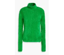 Faux fur turtleneck sweater - Green