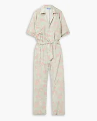 Paradised Apres belted printed voile jumpsuit - Green Green