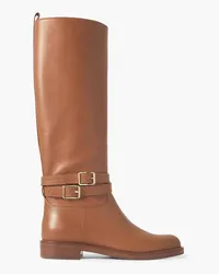 Gianvito Rossi Buckled leather knee boots - Brown Brown