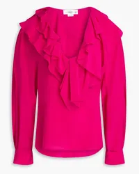 Victoria Beckham Ruffled silk-crepe blouse - Pink Pink