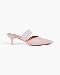 Malone Souliers Maisie cord-trimmed leather mules - Pink Pink