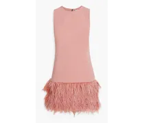 Alice Olivia - Coley feather-trimmed crepe mini dress - Pink