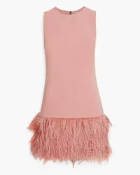 Alice + Olivia Alice Olivia - Coley feather-trimmed crepe mini dress - Pink Pink