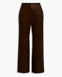 Veronica Beard Dova leather wide-leg pants - Brown Brown