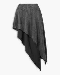 Stella McCartney Asymmetric crystal-embellished crepe skirt - Gray Gray