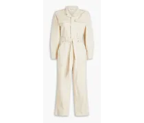 Mel slub cotton and linen-blend twill jumpsuit - White