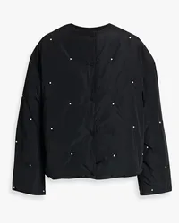 SLEEPER Faux pearl-embellished quilted shell jacket - Black Black