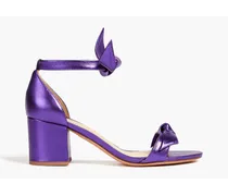 Clarita Block 80 bow-embellished metallic leather sandals - Purple