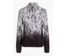 Chara knit-paneled snake-print fleece ski jacket - Animal print