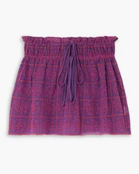 Ganni Broderie anglaise cotton mini skirt - Purple Purple