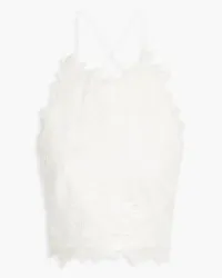 Rachel Gilbert Emilia lace-up embroidered ramie-gauze top - White White