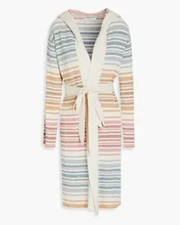 Zimmermann Andie striped cotton-blend hooded cardigan - White White