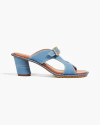 Zimmermann Wavy cutout denim mules - Blue Blue