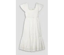 Charles broderie anglaise cotton-voile midi dress - White