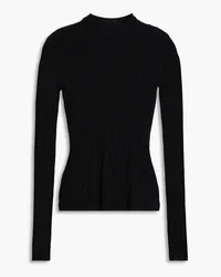 Autumn Cashmere Ribbed cashmere turtleneck top - Black Black