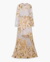 Zimmermann Luminosity belted floral-print silk-satin maxi dress - Multicolor Multicolor