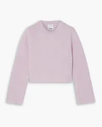 ALLUDE Cropped ribbed wool and cashmere-blend sweater - Pink Pink