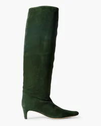 STAUD Wally suede knee boots - Green Green