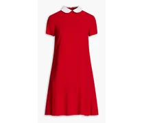 Two-tone crepe mini dress - Red