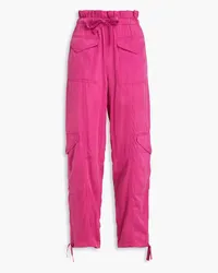 Ganni Cupro-blend cargo pants - Pink Pink