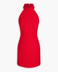 Rebecca Vallance Chiara bow-detailed textured-crepe mini dress - Red Red