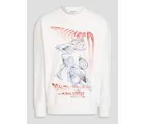 Printed French cotton-terry sweatshirt - White