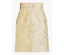 Metallic brocade mini skirt - Metallic