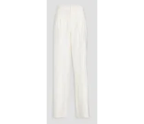 Satin-jacquard wide-leg pants - White