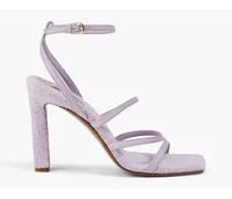 Leather and terry sandals - Purple