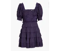 Lucette tiered satin mini dress - Purple