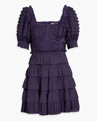 Ulla Johnson Lucette tiered satin mini dress - Purple Purple