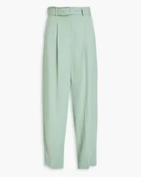 Joseph Drew belted stretch-crepe tapered pants - Green Green