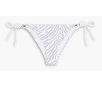 Zebra-print low-rise bikini briefs - Purple