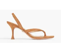 Suede slingback sandals - Brown