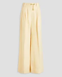 Zimmermann Belted linen wide-leg pants - White White