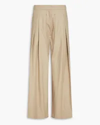 Le Kasha 1918 Rum pleated cotton-twill wide-leg pants - Neutral Neutral