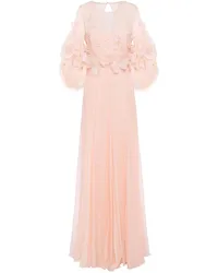 Andrew GN Organza-paneled embellished silk-blend chiffon gown - Pink Pink