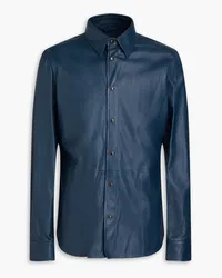 TOD'S Leather shirt - Blue Blue