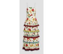 Alice Olivia - Valencia tiered floral-print cotton maxi dress - Multicolor