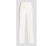 Ribbed-knit wide-leg pants - White