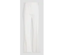 Wool-twill straight-leg pants - White