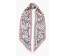 Floral-print cotton and silk-blend scarf - Pink - OneSize