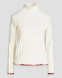 Thom Browne Ribbed cashmere turtleneck sweater - White White