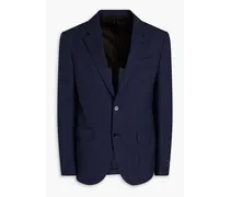 Striped wool-blend seersucker blazer - Blue