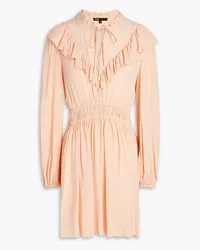 Maje Ruffled crepe mini dress - Orange Orange