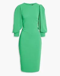 Badgley Mischka Gathered crepe midi dress - Green Green