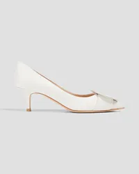 Gianvito Rossi Ruby buckled leather pumps - White White